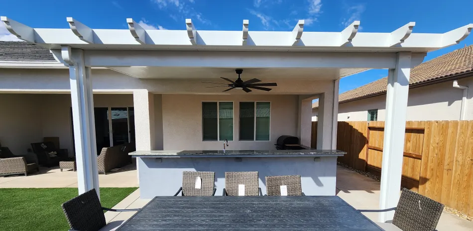 hardscaping outdoor living white deck outside fair oaks ca